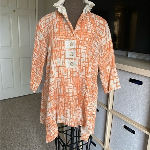 ((( Terra SJ ))) 80% linen apparel fits Sm to M‎ed blazers or top unique design - Picture 5 of 16